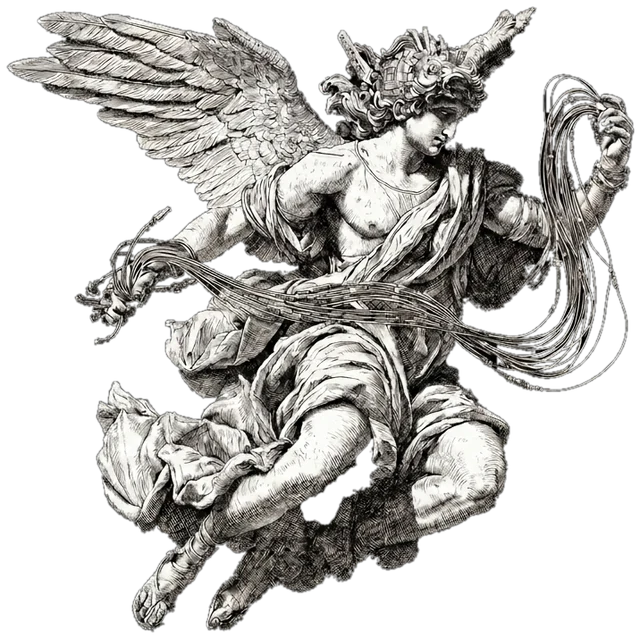 Hermes, Telegraph's engraved winged messenger